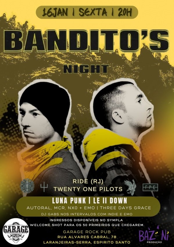 Imagem do evento BANDITOS NIGHTS