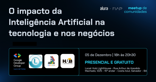Imagem do evento Meetup de Comunidade: O impacto da Inteligência Artificial na tecnologia e nos negócios