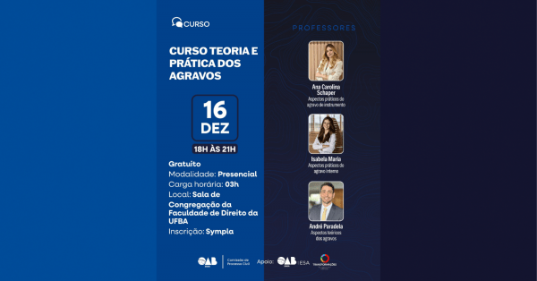 Imagem do evento Curso - Teoria e prática dos agravos