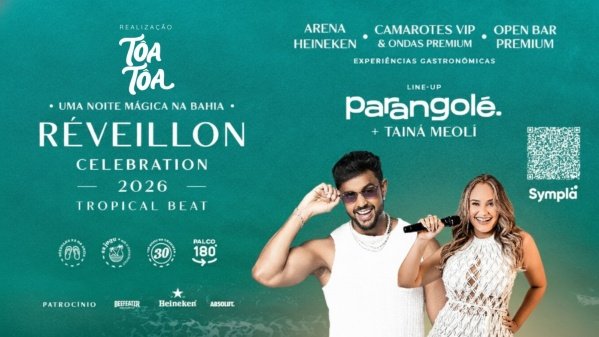Imagem do evento REVEILLON CELEBRATION - TÔA TÔA 2026 - PORTO SEGURO NA BAHIA - OPEN BAR, FOOD E PÉ NA AREIA