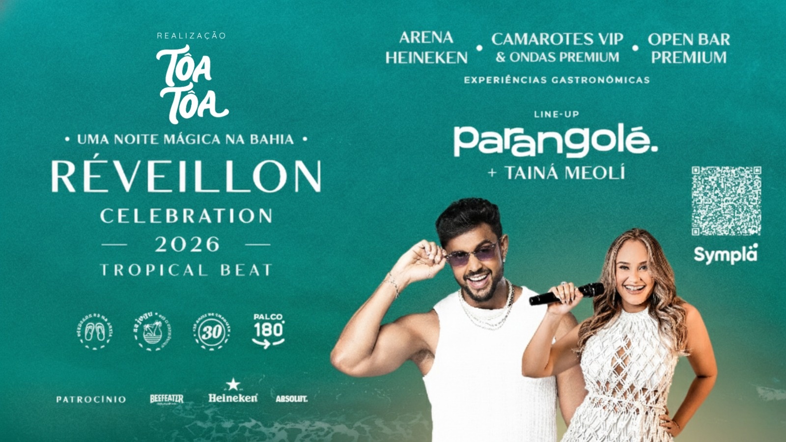 Reveillon Celebration   - Tôa Tôa 2026  -  Porto Seguro na Bahia   -  Open Bar, Food e Pé na Areia