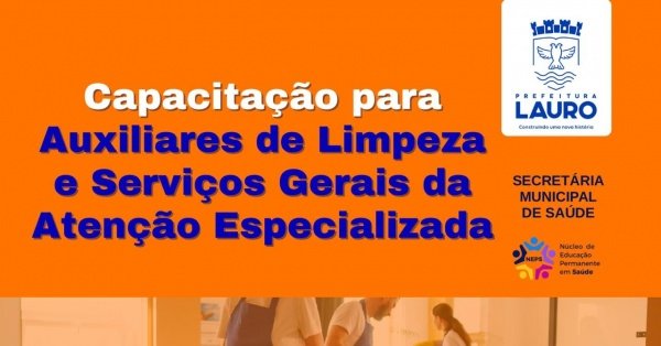 Imagem do evento Capacitação pra Auxiliares de Limpeza e Serviços Gerais da Atenção Especializada