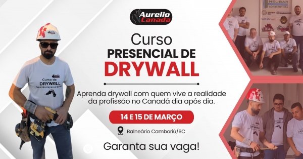 Imagem do evento Curso de DRYWALL presencial em Balneário Camboriú, SC