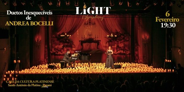 Imagem do evento Light Symphony - Duetos Inesquecíveis de Andrea Bocelli (6/2 às 19:30 - Abre portas 18:45)