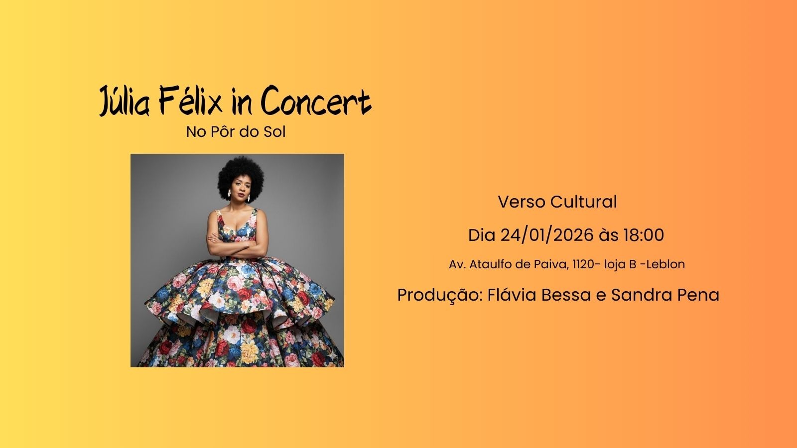 JÚLIA FELIX IN CONCERT - NO PÔR DO SOL - Rio de Janeiro, RJ