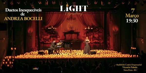 Imagem do evento Light Symphony - Duetos Inesquecíveis de Andrea Bocelli (7/3/26 às 19:30 - Abre portas 18:45)