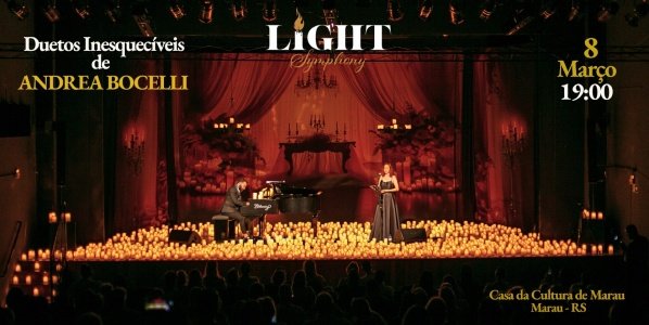 Imagem do evento Light Symphony - Duetos Inesquecíveis de Andrea Bocelli (8/3/26 às 19:00 - Abre portas 18:15)