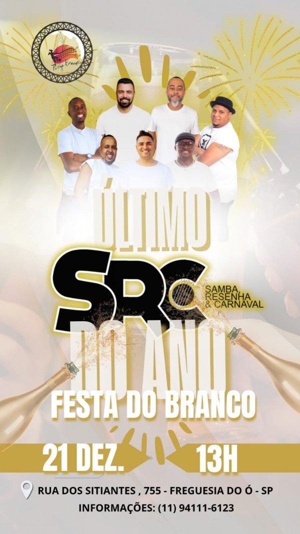 Imagem do evento SRC - Samba, Resenha e Carnaval - Frega Beach 21/12 as 13h ULTIMO DO ANO - Festa do branco