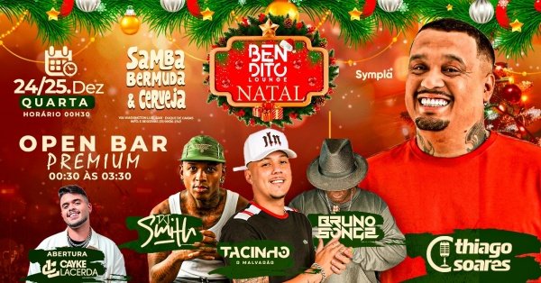 Imagem do evento THIAGO SOARES / NATAL / OPEN PREMIUM / SAMBA BERMUDA E CERVEJA /