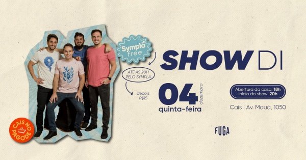 Imagem do evento 04.12| ShowDi | CAIS NO PAGODE