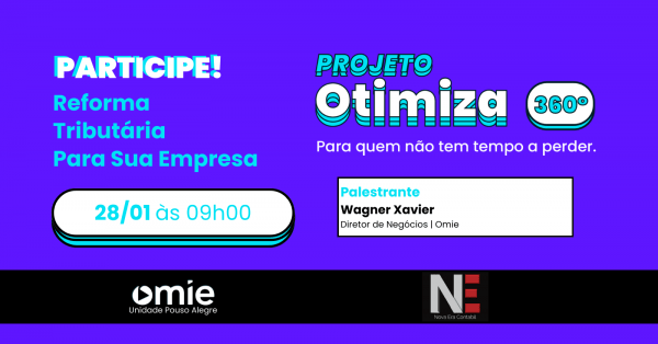 Imagem do evento OTIMIZA 360° NOVA ERA CONTÁBIL | REFORMA TRIBUTÁRIA | POUSO ALEGRE - MG