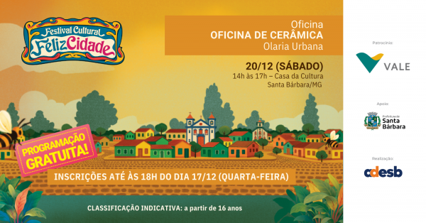 Imagem do evento Oficina: Oficina de Cerâmica