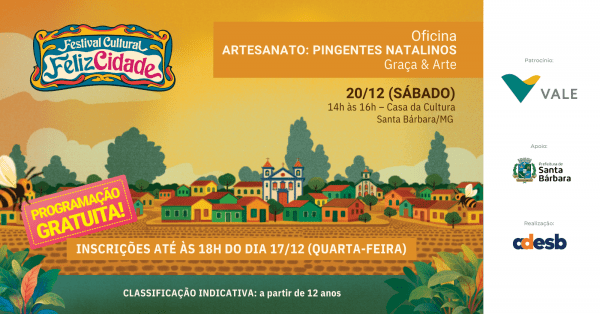Imagem do evento Oficina: Artesanato - Pingentes Natalinos