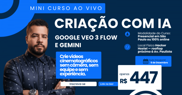 Imagem do evento MINI CURSO AO VIVO GOOGLE VEO 3, GEMINI E FLOW