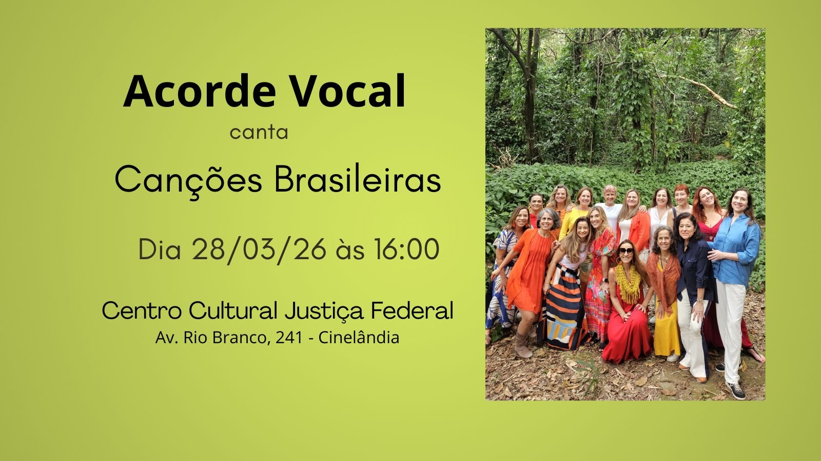ACORDE VOCAL CANTA CANÇÕES BRASILEIRA - Rio de Janeiro, RJ