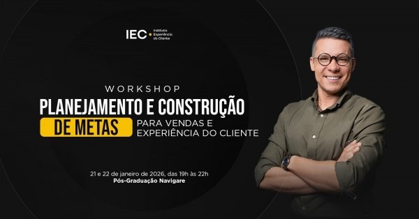Imagem do evento WORKSHOP PLANEJAMENTO E CONSTRUÇÃO DE METAS PARA VENDAS E EXPERIÊNCIA DO CLIENTE 2026