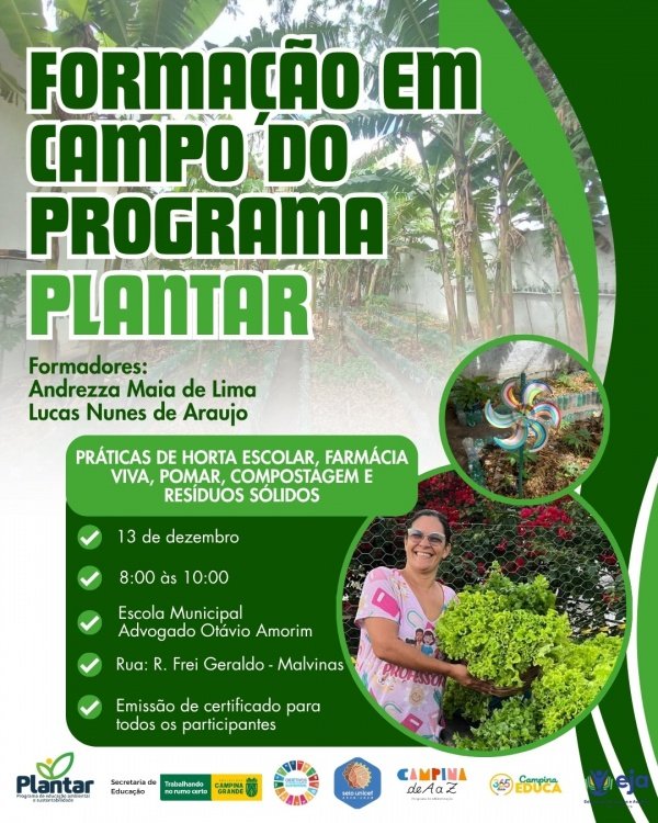 Imagem do evento 1ª Formação em campo do Programa Plantar