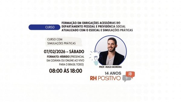Imagem do evento Formação em Obrigações Acessórias do Departamento Pessoal e Previdência Social Atualizado