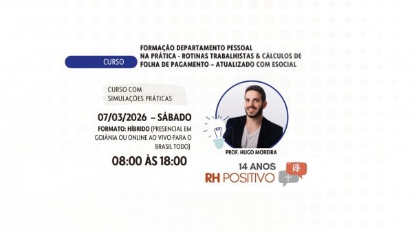 Imagem do evento Departamento Pessoal na Prática - Rotinas Trabalhistas E Cálculos de Folha de Pagamento Atualizado