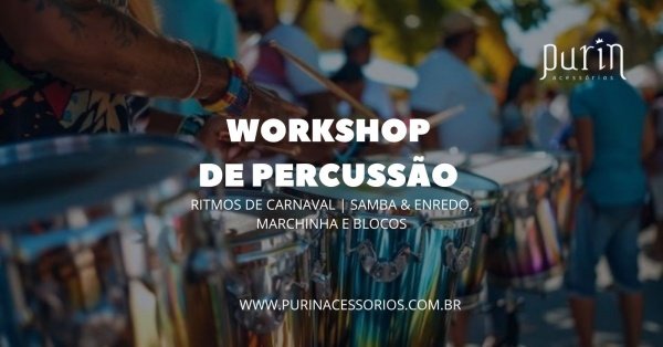 Imagem do evento Workshop de Percussão - Ritmos de Carnaval | SAMBA &amp; ENREDO, MARCHINHA E BLOCOS 2026