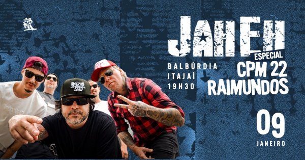 Imagem do evento TRIBUTIO CPM 22 + RAIMUNDOS - COMA BANDA JAH EH