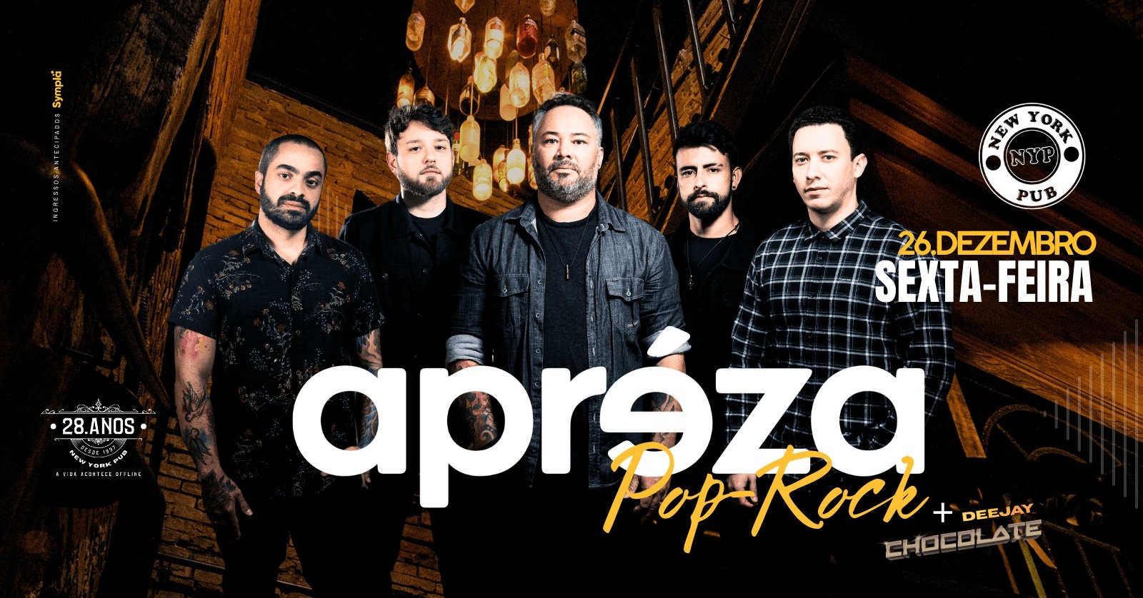 Apréza - Pop Rock + DJ  Chocolate - New York Pub