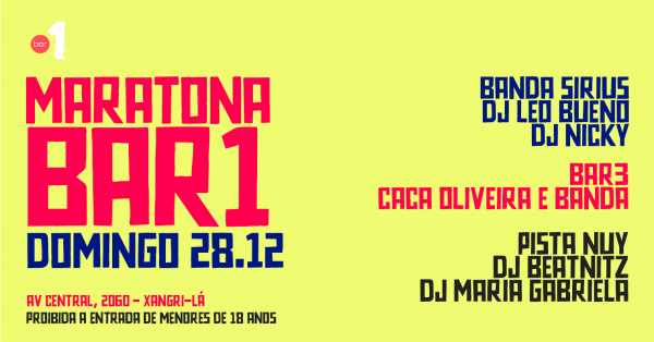 Imagem do evento BAR 1 - DOMINGO - 28/12/2025 - MARATONA #03