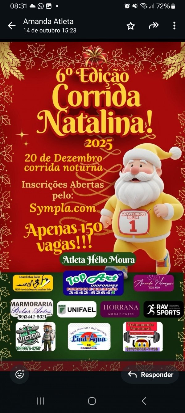 Imagem do evento 6° Corrida Natalina Rolim de Moura 2025