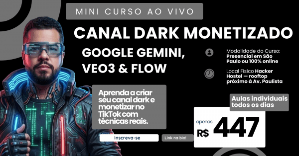 Imagem do evento CANAL DARK MONETIZADO - TREINAMENTO PRESENCIAL