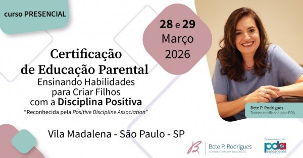 Imagem do evento SP TPDP MAR26 Certificação Internacional Educador Parental em Disciplina Positiva
