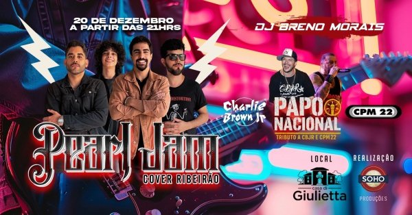 Imagem do evento Nostalgia SOHO - Pearl Jam Couver + Papo Nacional + Breno Moraes DJ