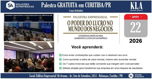 Imagem do evento O Poder do Lucro no Mundo dos Negócios - Transforme sua empresa em um negócio mais Lucrativo!