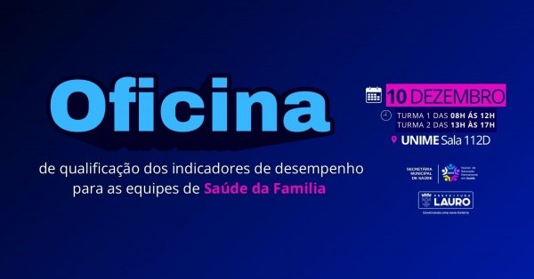 Imagem do evento Oficina de qualificação dos indicadores de desempenho para as equipes de Saúde da Família