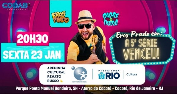 Imagem do evento Eros Prado- A 5ª Série Venceu! - Comédia Verão 2026- Ilha do Governador