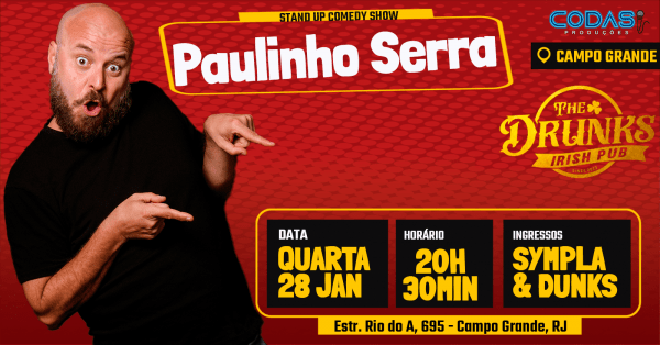 Imagem do evento Paulinho Serra- Em Pedaços - Comédia Verão 2026- Campo Grande