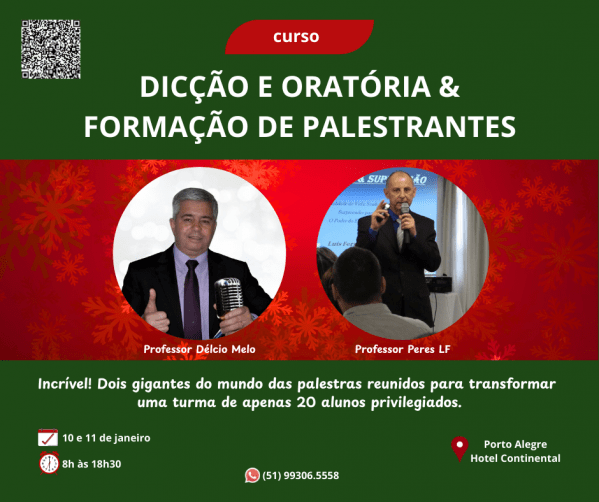 Imagem do evento Curso FORMAÇÃO DE PALESTRANTES & DICÇÃO E ORATÓRIA!