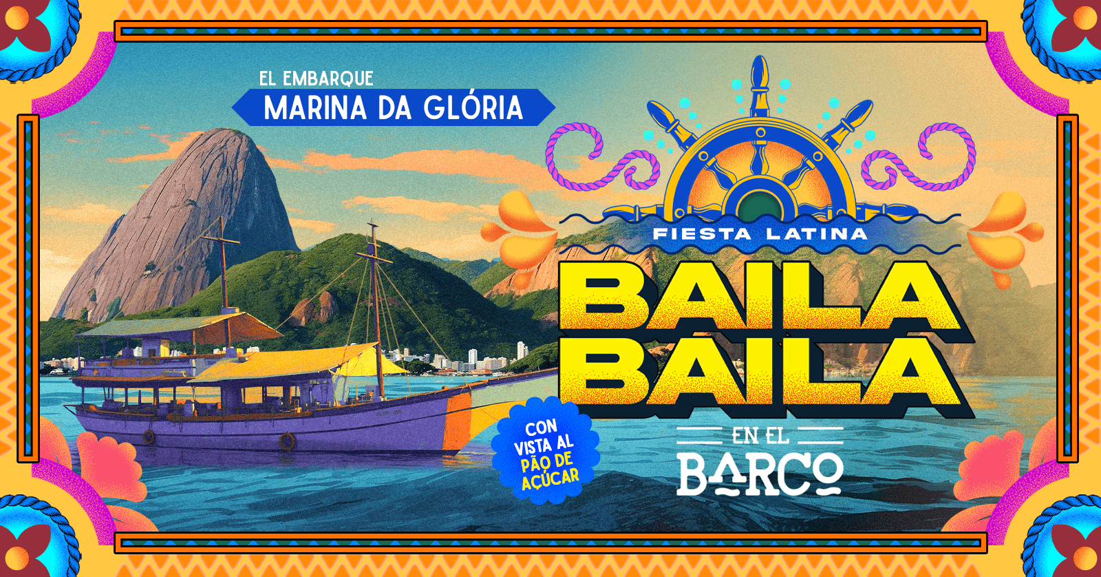 Fiesta Baila Baila en el Barco | 25 Enero 15:00 hs - Rio de Janeiro, RJ