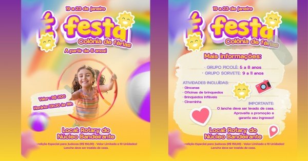 Imagem do evento É Festa - Colônia de Férias