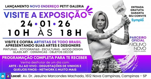 Imagem do evento EXPOSIÇÃO PETIT GALERIA | 24.01 |ARTISTAS DE TODO BRASIL | NOVA SEDE