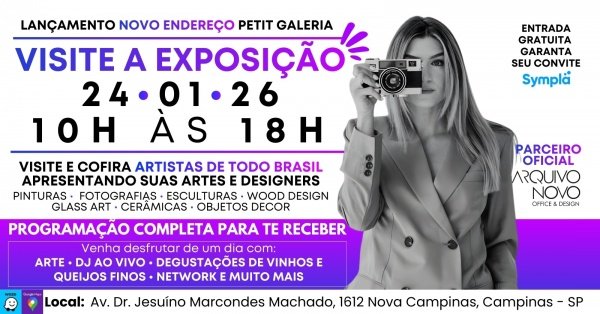 Imagem do evento EXPOSIÇÃO PETIT GALERIA | 24.01 |ARTISTAS DE TODO BRASIL | NOVA SEDE