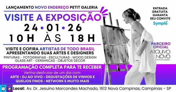 Imagem do evento EXPOSIÇÃO PETIT GALERIA | 24.01 |ARTISTAS DE TODO BRASIL | NOVA SEDE