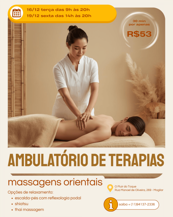 Imagem do evento Ambulatório de Terapias - Massagens Orientais
