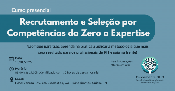 Imagem do evento Curso presencial Recrutamento e Seleção por Competências do Zero a Expertise