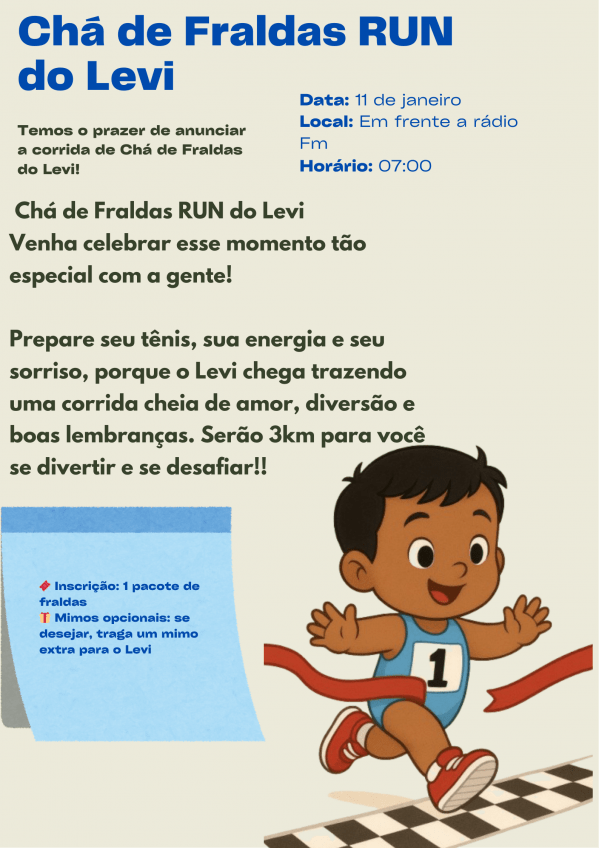 Imagem do evento Chá de fraldas RUN do Levi