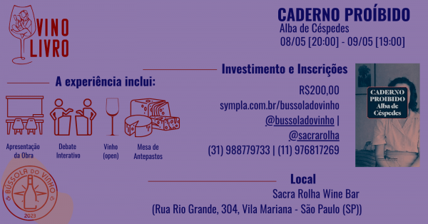 Imagem do evento VINO LIVRO - CADERNO PROIBIDO (Alba De Céspedes)