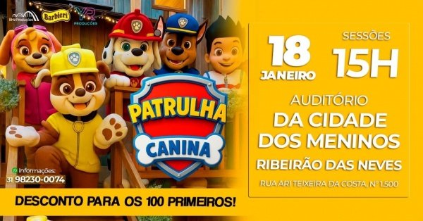 Imagem do evento PATRULHA AO VIVO 18 DE JANEIRO *CIDADE DOS MENINOS* RIBEIRÃO DAS NEVES