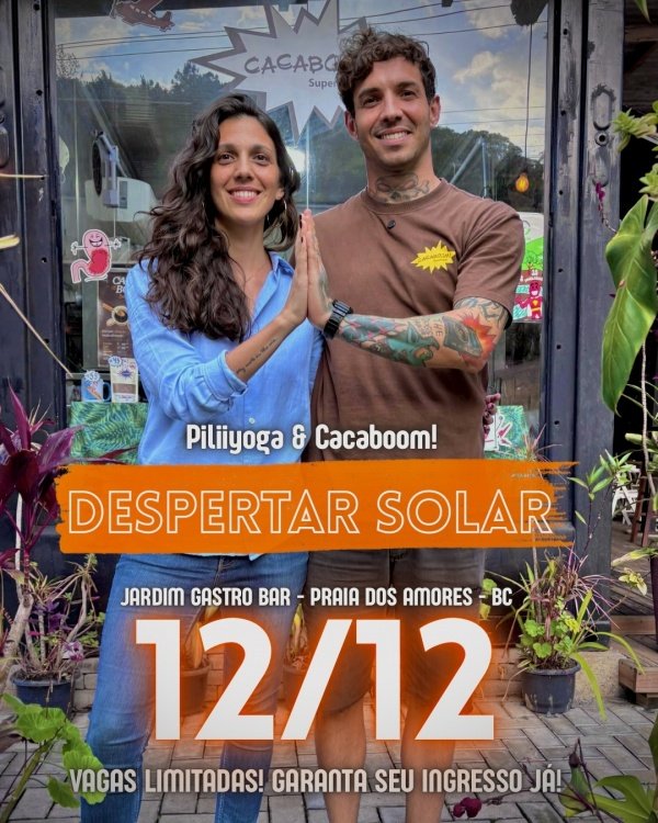 Imagem do evento Despertar Solar - Yoga com Pilar + Cacaboom! SuperFoods e Phill Bitencourt