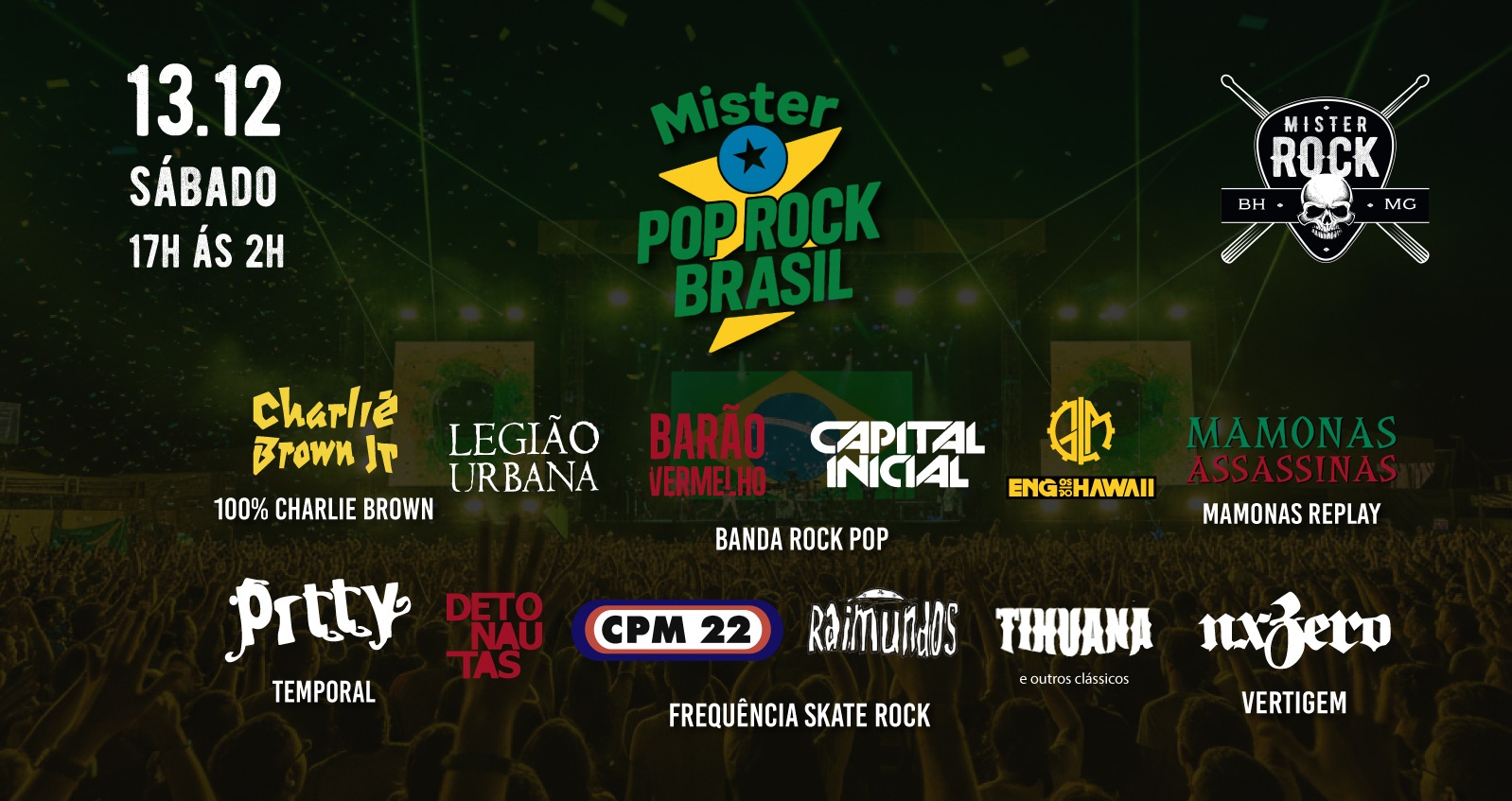 13.12 - Mister Pop Rock Nacional: Charlie Brown, Pitty, Legião Urbana, NX Zero, Engenheiros e mais