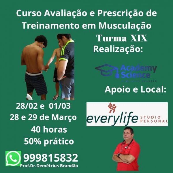 Imagem do evento Certificação em Avaliação e Prescrição de Treinamento em Musculação 2026