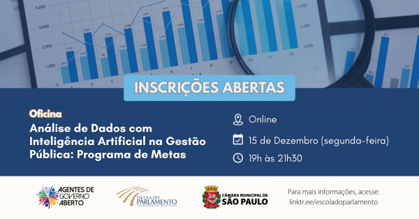 Imagem do evento Oficina: Análise de Dados com Inteligência Artificial na Gestão Pública: Programa de Metas